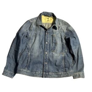 G-Star RAW Denim Jacket XL Button Front Faded Blue